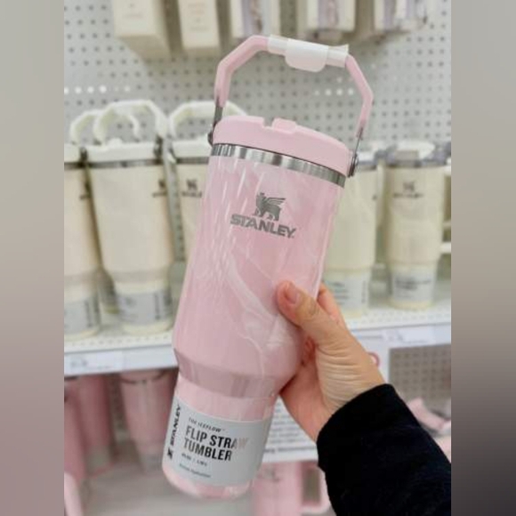 Stanley Pink Amethyst Calacatta Insulated 40oz Water Bottle with Handle Marble - Picture 3 of 4